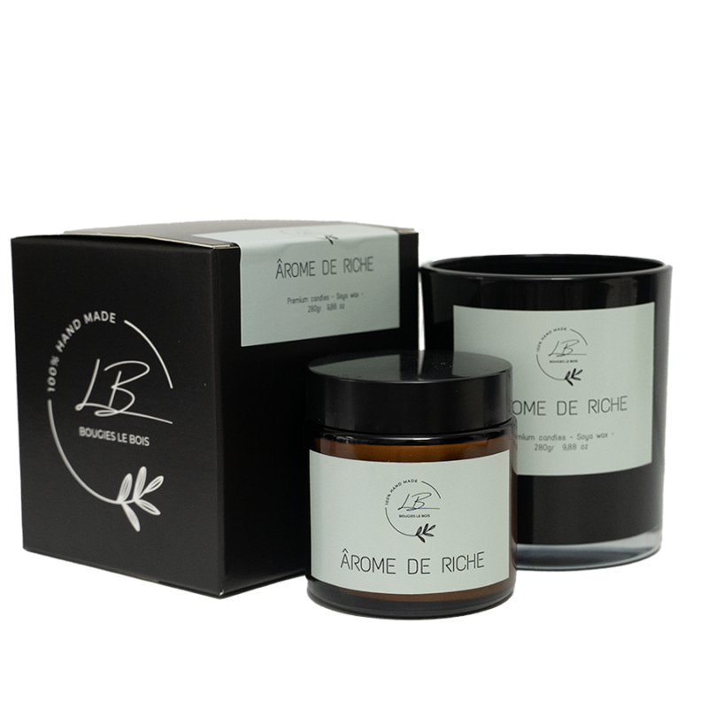 Vela aromática de lujo Ârome de Riche cera de soja premium Bougies Le Bois