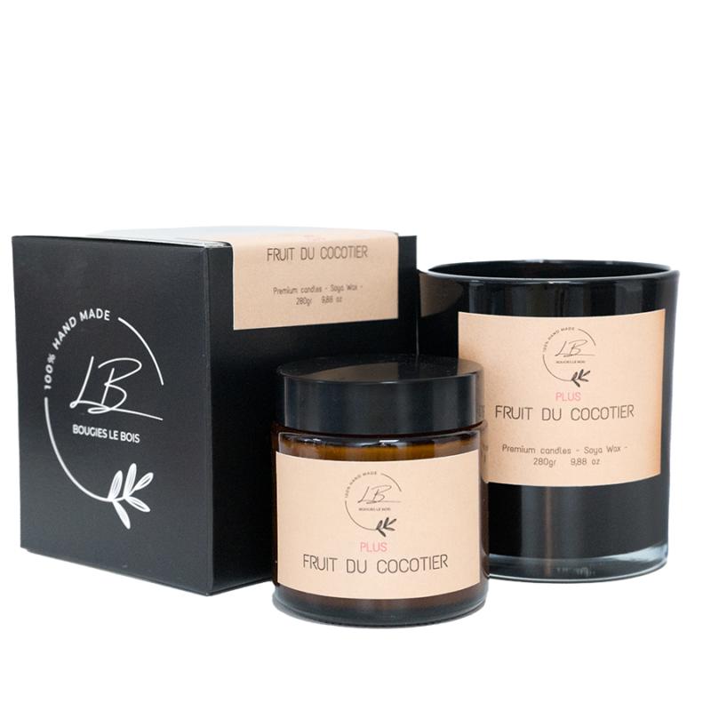 Vela aromática de coco tropical Fruit Du Cocotier artesanal Bougies Le Bois