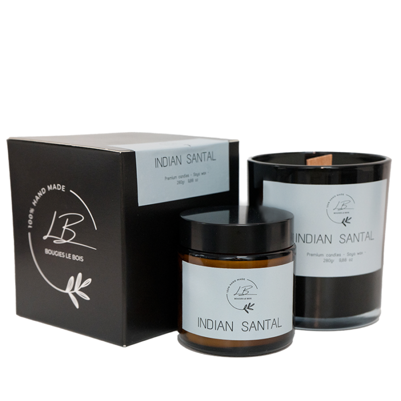 Vela mística de sándalo elegante Indian Santal pabilo madera Bougies Le Bois