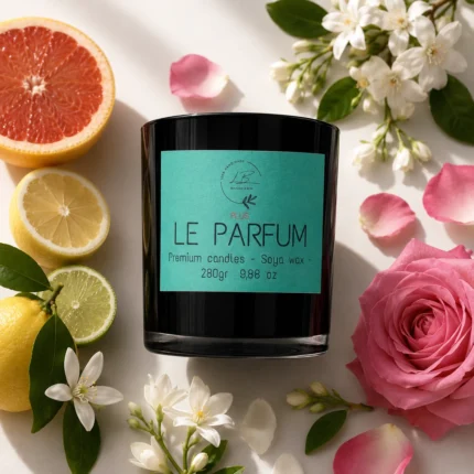 Vela Aromática Le Parfum con sus ingredientes