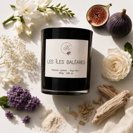 Vela aromática Les Iles Baleares con sus ingredientes