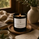 Vela de cristal negro encendida con cera de soja natural