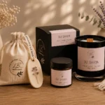 Conjunto de las velas de soja artesanales de la variante "Du Savon"